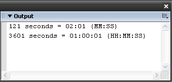 Beispiel der Time Code Klasse 